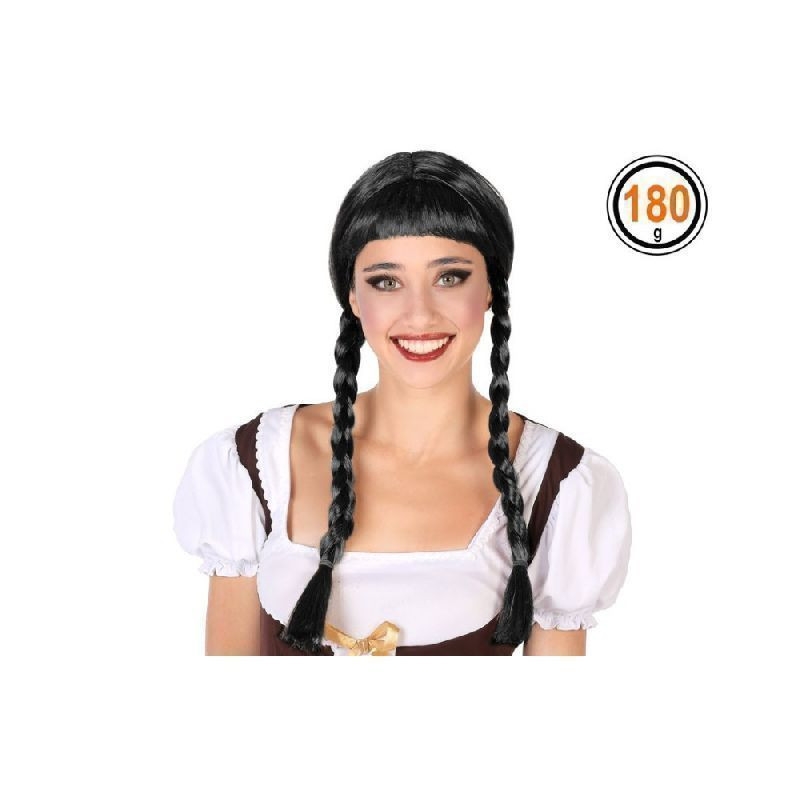 PARRUCCA TRECCE NERA EAN 8422259436874 INGROSSO PARRUCCHE DI HALLOWEEN