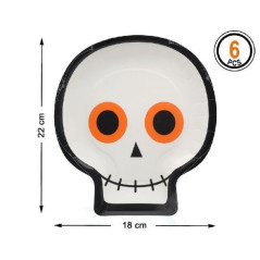 INGROSSO HALLOWEEN PIATTI CM.27X24 PZ.6 TESCHIO 8422259723820 ACCESSORI HALLOWEEN ACCESSORI HALLOWEEN TAVOLA