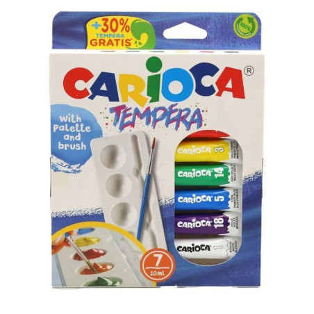 INGROSSO CARTOLERIA CARIOCA TEMPERA TUBETTO 10ML 7PZ ASS 8003511400118 PENNARELLI MATITE COLORATE TEMPERE TEMPERE E ACCESSORI