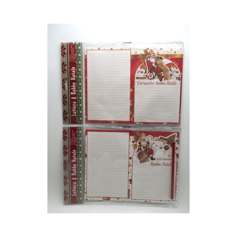 LETTERA BABBO NATALE + BUSTA + MATITA 2A EAN 8021029869890 INGROSSO BIGLIETTI NATALIZI