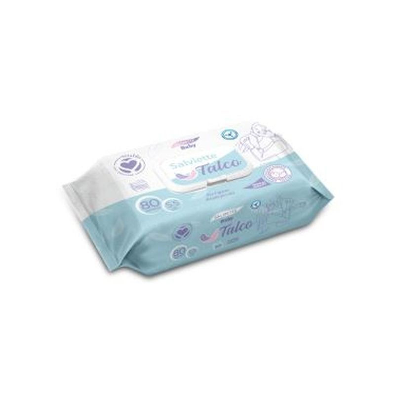 SALVIETTE BABY TALCO 80PZ EAN 8058951026312 INGROSSO DETERGENTI E SALVIETTE