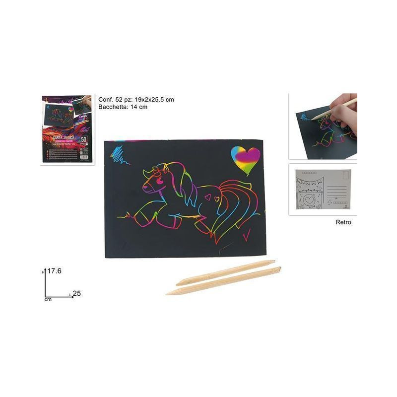 CARTA MAGICA GRAFF. MULTIC. 17,6X25 50PZ EAN 8034048647097 INGROSSO GIOCHI CREATIVI