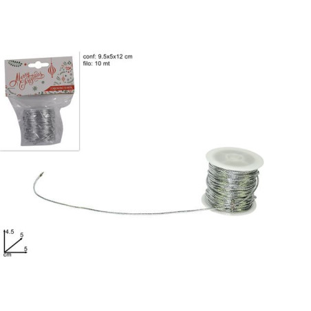 INGROSSO ARTICOLI DI NATALE CORDONCINO 10MT silver 8033113090646 ARTICOLI NATALIZI PER CONFEZIONI NASTRI NATALIZI