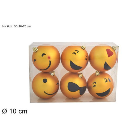 PALLINE 10CM 6PZ C/FACCIN ASS IN BOX PVC EAN 8053482106144 INGROSSO PALLINE DI NATALE E PUNTALI
