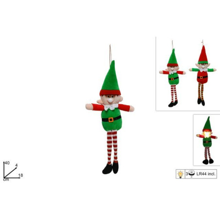 INGROSSO ARTICOLI DI NATALE APPENDINO FOLLETTO 40CM CON LUCE 2ASS 8053482195896 ADDOBBI ALBERO NATALE APPENDINI NATALIZI
