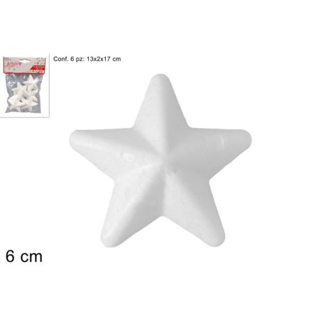 INGROSSO ARTICOLI DI NATALE STELLA POLISTIROLO 6CM SET 6PZ 8033113220371 ARTICOLI NATALIZI ARTICOLI PER DECORAZIONI NATALIZIE