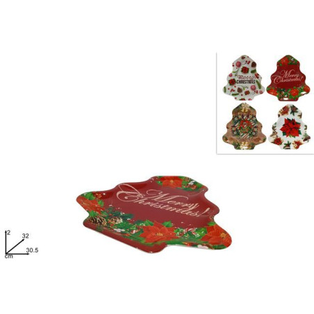 INGROSSO ARTICOLI DI NATALE VASSOIO ALBERO DI NATALE 32CM ASS 8033113327292 ACCESSORI NATALIZI PER LA TAVOLA VASSOI NATALIZI
