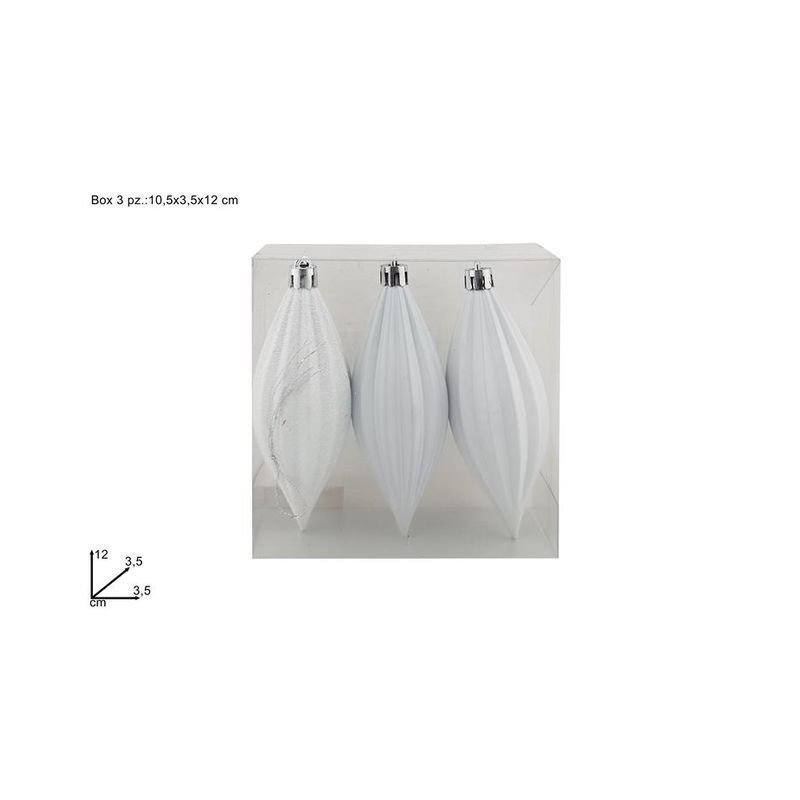 APPENDINI GOCCIA 12CM SET 3PZ BIANCO EAN 8053482270609 INGROSSO PALLINE DI NATALE E PUNTALI APPENDINI GOCCIA 12CM SET 3PZ BIANCO EAN 8053482270609 INGROSSO PALLINE DI NATALE E PUNTALI