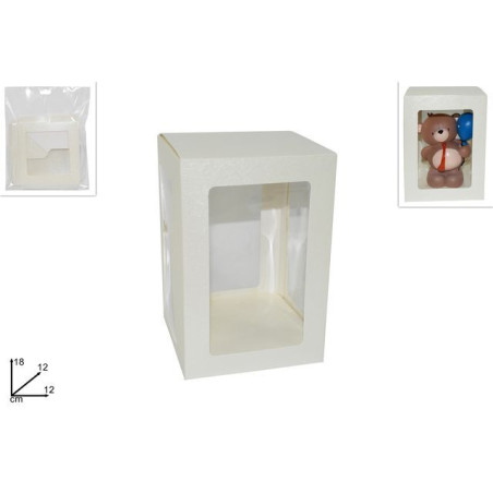 INGROSSO BOMBONIERE SCATOLA REGALO CON VETRINETTA 12X12X18CM 8034048404270 ARTICOLI PER BOMBONIERE NASTRI E CONTENITORI PER BOMB