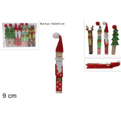 INGROSSO ARTICOLI  DI NATALE MOLLETTE SET 8PZ PERSONAGGI NAT. PVC BOX 8053482119779 ACCESSORI NATALIZI PER LA TAVOLA CUCINA NATA