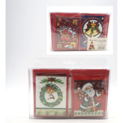 INGROSSO ARTICOLI DI NATALE SET 24 BIGLIETTINI C/BUSTA NATALE 11X7