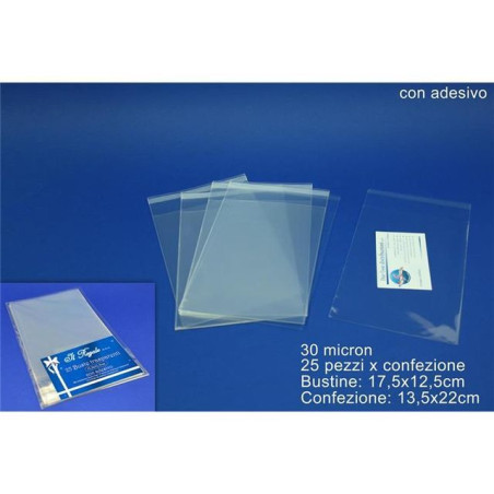 INGROSSO CARTOLERIA BUSTINE TRASPARENTI 25PZ 17