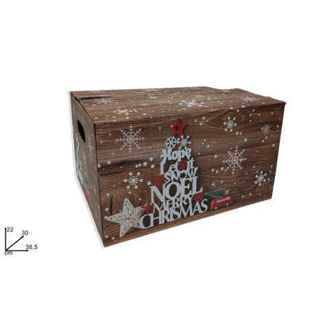 INGROSSO ARTICOLI DI NATALE SCATOLA CHIUSA LEGNO CON DISEGNO GRANDE 8053482288376 ARTICOLI DI NATALE SCATOLE NATALIZIE
