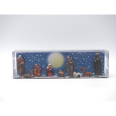 INGROSSO ARTICOLI DI NATALE SET 9 STATUINE PRESEPE COL. 3