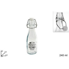 INGROSSO CASALINGHI BOTTIGLIA VETRO C/TAPPO ERMETICO 240 ML 8034048528723 ACCESSORI CUCINA BOTTIGLIE