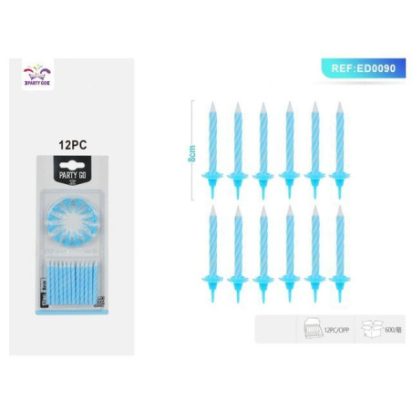 INGROSSO FESTA E PARTY CANDELA SPIRALE BLU 8CM 8058617581902 ARTICOLI PER FESTE CANDELE COMPLEANNO