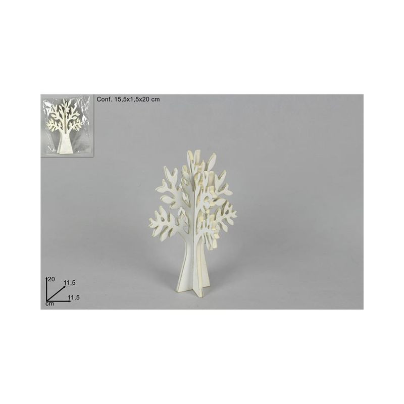 ALBERO DELLA VITA 20CM IN LEGNO BIANCO A EAN 8034048503232 INGROSSO OGGETTISTICA VARIA