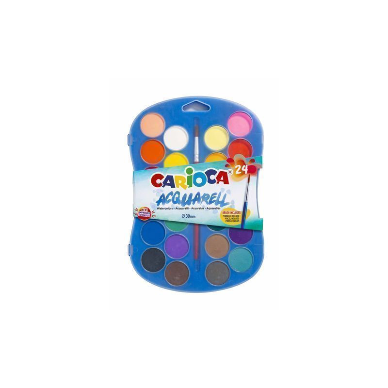 CARIOCA AQUARELLI ASS. 24PZ D.30MM PL.VA EAN 8003511424053 INGROSSO ACQUARELLI