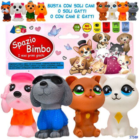 INGROSSO GIOCATTOLI BUSTA CANI/GATTI SPAZIO BIMBO ASS 8055742220072 BUSTE SOLDATINI E ANIMALI BUSTE VINILE PRIMA INFANZIA