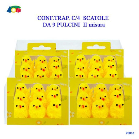 INGROSSO ARTICOLI PASQUALI SCATOLA DA 9 PULCINI II MIS. (4) 8057438027682 ARTICOLI DI PASQUA DECORAZIONI PER PASQUA