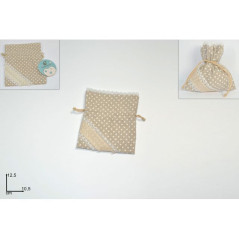 INGROSSO BOMBONIERE SACCHETTO JUTA MERLETTO CM 10