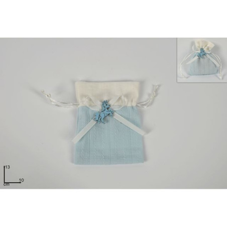 INGROSSO BOMBONIERE SACCHETTO CELESTE C/UNICORNO 10X13CM 8034048478660 ARTICOLI PER BOMBONIERE RETINE E OGGETTISTA PER CONFEZION