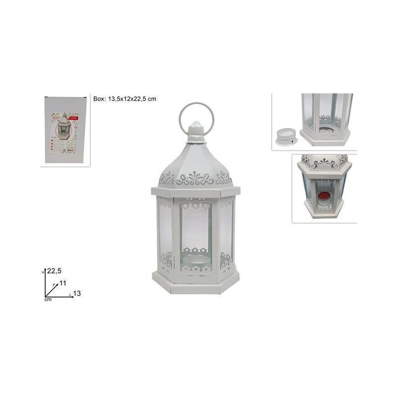 LANTERNA 21.5CM BIANCO EAN 8053482175317 INGROSSO CANDELE PER LA CASA