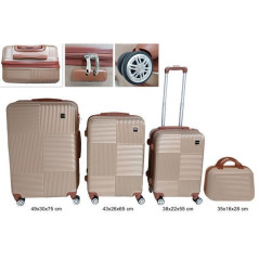 INGROSSO VALIGIE SET 4PZ ABS MOD.RIGATO ORO 8034048539552 ARTICOLI PER LA CASA OGGETTISTICA VARIA