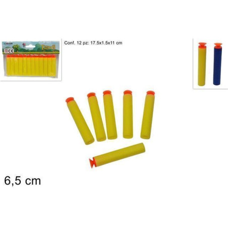 INGROSSO GIOCATTOLI DARDI VELCRO 12PZ 2COL 8034048615102 ARMI GIOCATTOLO MUNIZIONI PER PISTOLA