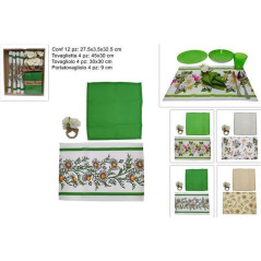 INGROSSO CASALINGHI SET 4 TOVAGLIETTE 4 TOVAGLIOLI 4 P/TOV 8034048618097 ACCESSORI CUCINA TOVAGLIE DA TAVOLA