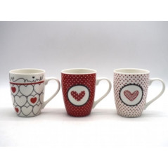 INGROSSO CASALINGHI TAZZA C/CUORI H.10.5 DIAM.8CM. ASS. 8021029355003 ACCESSORI CUCINA TAZZE