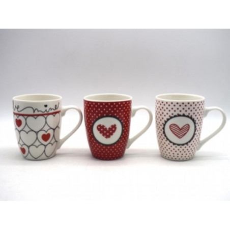 INGROSSO CASALINGHI TAZZA C/CUORI H.10.5 DIAM.8CM. ASS. 8021029355003 ACCESSORI CUCINA TAZZE