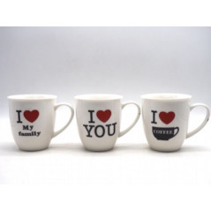 INGROSSO CASALINGHI TAZZA I LOVE YOU - H.10 DIAM.9CM. ASS. 8021029355010 ACCESSORI CUCINA TAZZE