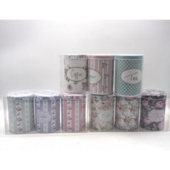 INGROSSO CASALINGHI SET 3 BARATTOLI LATTA H.12/D.8