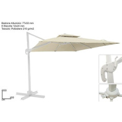 INGROSSO ARTICOLI MARE OMBRELLONE A BRACCIO 3X4MT DOPPIO TETTO 8034048629734 ARTICOLI PER LA SPIAGGIA OMBRELLONI