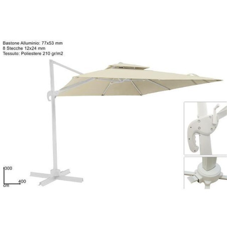 INGROSSO ARTICOLI MARE OMBRELLONE A BRACCIO 3X4MT DOPPIO TETTO 8034048629734 ARTICOLI PER LA SPIAGGIA OMBRELLONI