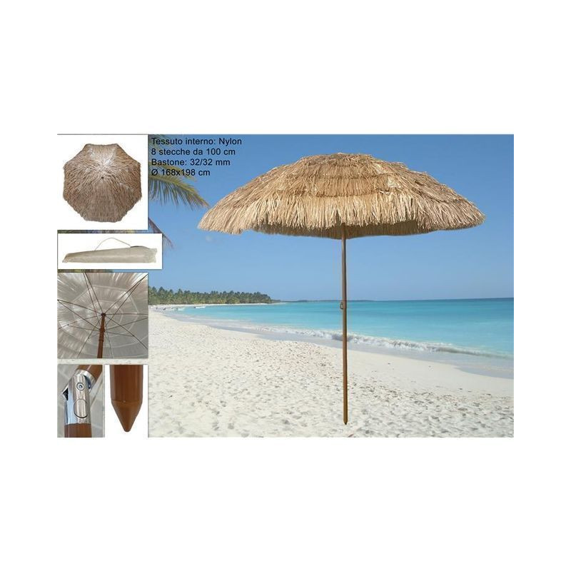 OMBRELLONE PAGLIA 100/8K 32/32 EAN 8034048636138 INGROSSO OMBRELLONI