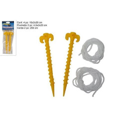 INGROSSO ARTICOLI MARE PICCHETTI CON CORDA SET 2PZ 8034048637579 ARTICOLI PER LA SPIAGGIA OMBRELLONI