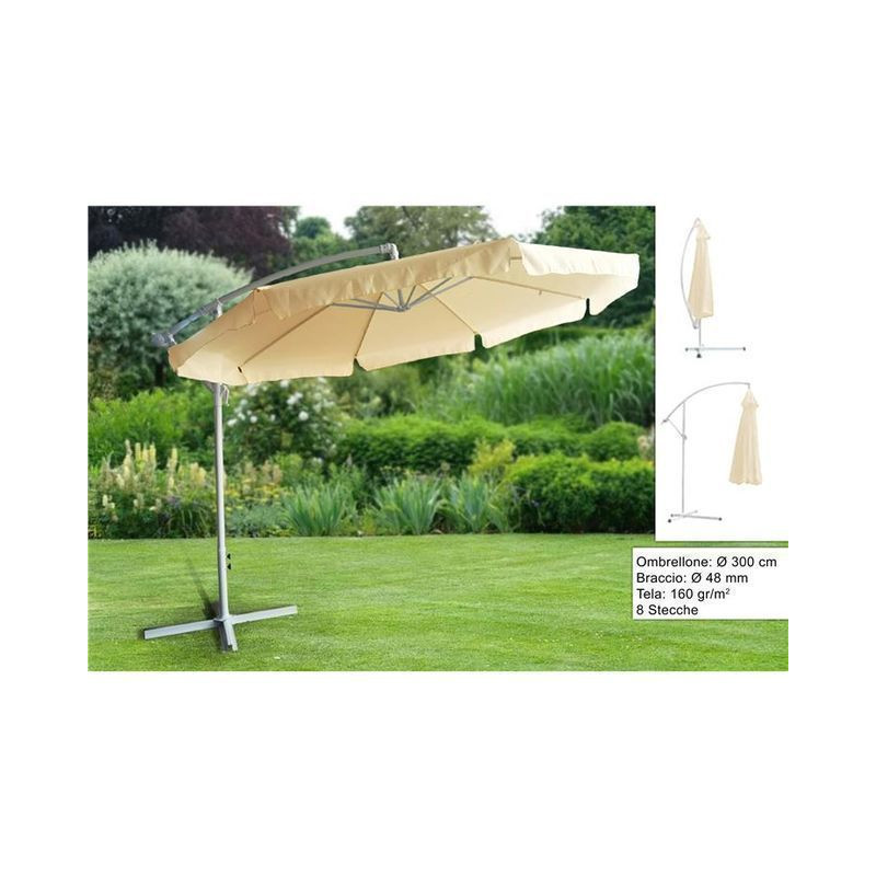 OMBRELLONE ALLUMINIO 300 8/48 C/BR BEIGE EAN 8034048096864 INGROSSO OMBRELLONI