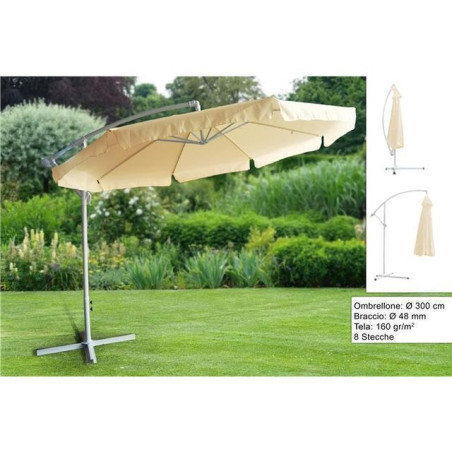 INGROSSO ARTICOLI MARE OMBRELLONE ALLUMINIO 300 8/48 C/BR BEIGE 8034048096864 ARTICOLI PER LA SPIAGGIA OMBRELLONI