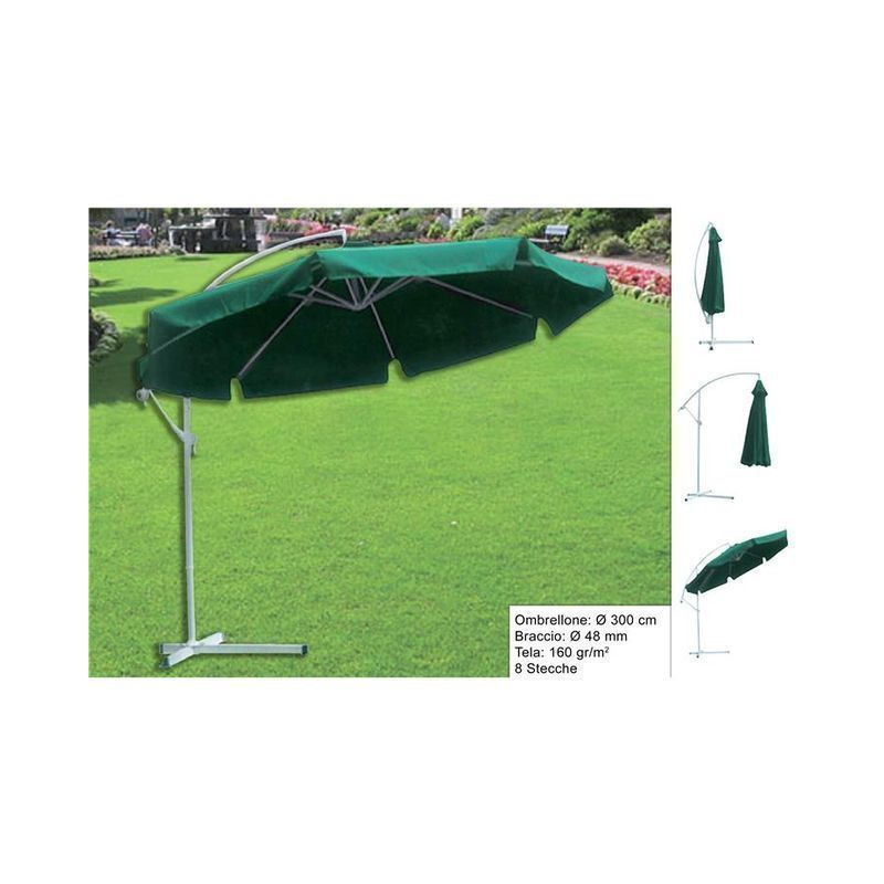 OMBRELLONE ALLUMINIO 300 8/48 C/BR VERDE EAN 8027501904127 INGROSSO OMBRELLONI