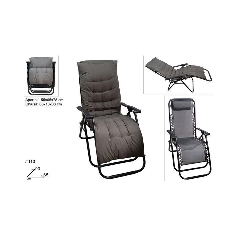 SEDIA POLTRONA SDRAIO GRAV.ZERO GRIGIO C EAN 8034048670606 INGROSSO SDRAIO E LETTINI MARE