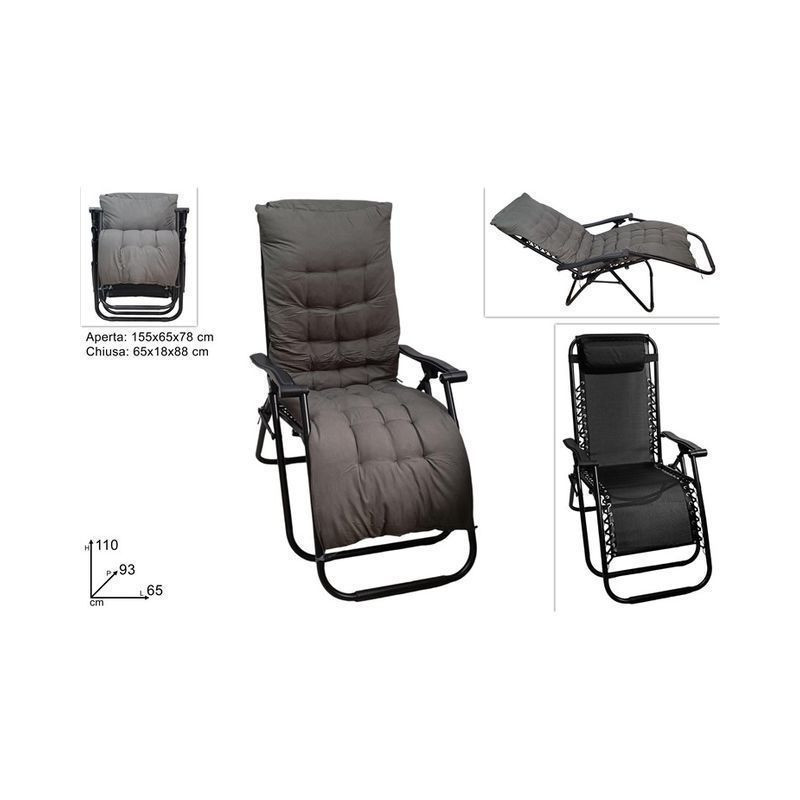 SEDIA POLTRONA SDRAIO GRAV.ZERO NERO C/C EAN 8034048670613 INGROSSO SDRAIO E LETTINI MARE