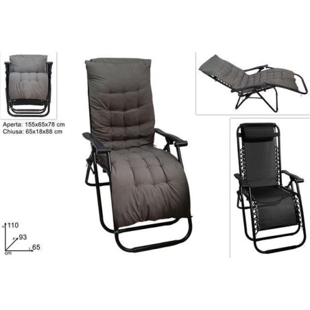 INGROSSO ARTICOLI MARE SEDIA POLTRONA SDRAIO GRAV.ZERO NERO C/C 8034048670613 ARTICOLI PER LA SPIAGGIA SDRAIO E LETTINI MARE