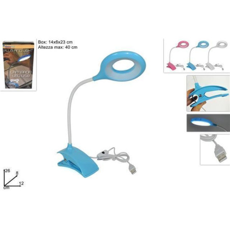 INGROSSO CASALINGHI LAMPADA LED USB FLESSIBILE C/PINZA 8034048433638 LAMPADE LAMPADINE LAMPADE