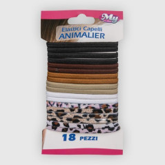 INGROSSO PROFUMERIA ELASTICI CAPELLI ANIMALIER 18 PZ 8000061052996 ACCESSORI PER CAPELLI ELASTICI E FASCE PER CAPELLI