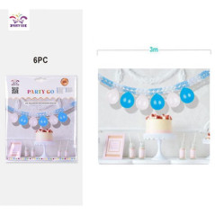 INGROSSO FESTA E PARTY STRISCIA DEC. BIA/AZZURRO C/6 PALL. 3MT 8058617536520 ARTICOLI PER FESTE FESTONI PER PARTY