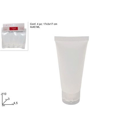 INGROSSO CASALINGHI TUBETTI VIAGGIO SET 4X40ML 8034048674550 ACCESSORI CUCINA CONTENITORI PER ALIMENTI