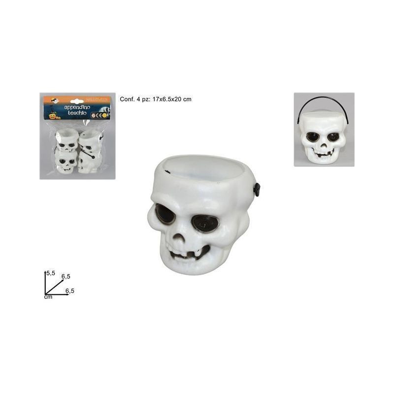 APPENDINO TESCHIO 4PZ PORTATEALIGHT EAN 8033113360220 INGROSSO DECORAZIONI HALLOWEEN APPENDINO TESCHIO 4PZ PORTATEALIGHT EAN 8033113360220 INGROSSO DECORAZIONI HALLOWEEN