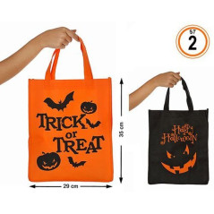 INGROSSO HALLOWEEN BORSETTA RACCOGLI CARAMELLE 29X35CM 2ASS 8422259412731 ADDOBBI HALLOWEEN ZUCCHE HALLOWEEN E PORTA DOLCETTI
